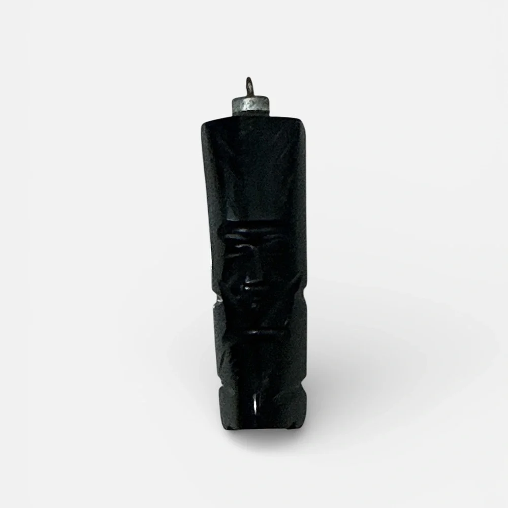Black Mayan Volcanic Stone Carved Pendant
